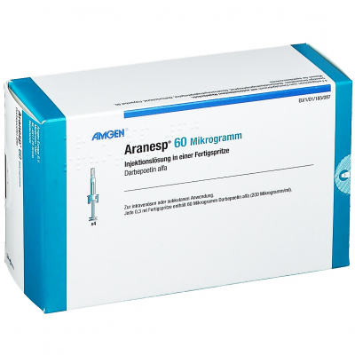 Aranesp 60 mcg ( Darbepoetin Alfa ) 4 Pre-Filled Syringes